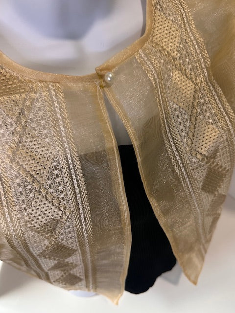 Gold, Beige, Filipiniana Bolero, Filipino Wedding, Maria Clara look, Imelda look, Embroidered