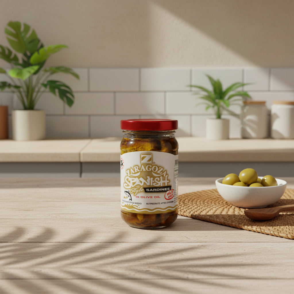 Zaragoza Spanish Style Sardines in Olive Oil, Mild Hot, 220g