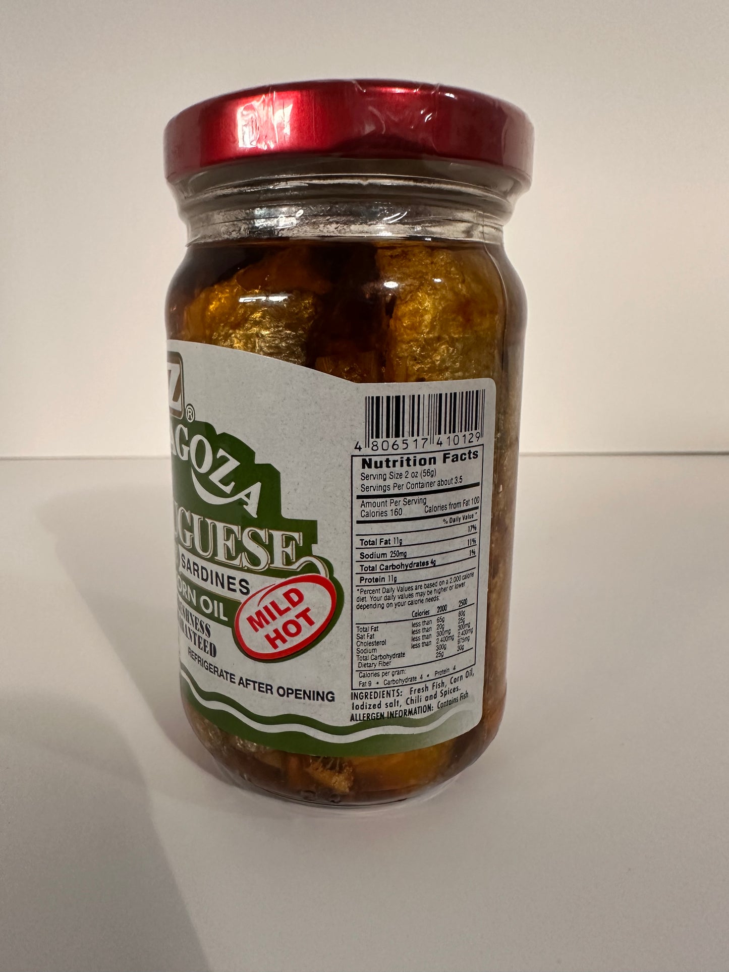 Zaragoza Portuguese Style Sardines in Corn Oil, Mild Hot, 220g